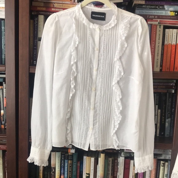 Zadig & Voltaire Tops - Zadig & Voltaire Deluxe White Feminine Button-down White Blouse